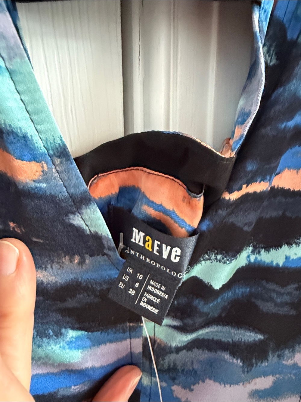 Maeve Black V-neck Maxi Dress Watercolor size 6 NWT - Picture 12 of 14